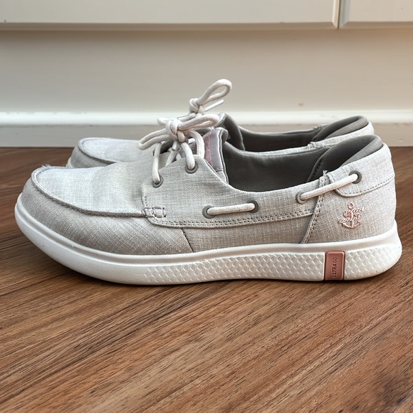 Sketchers Casual Beige Boat Shoes - Picture 3 of 9